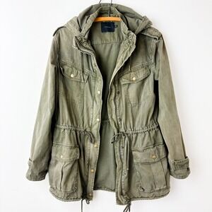 Aritzia Talula Trooper‎ Utility Jacket Women's Small Olive Green Hooded Military